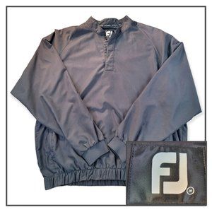 FootJoy FJ Men’s Black Long Sleeve 1/4 Snap Button Pullover Windbreaker Jacket M